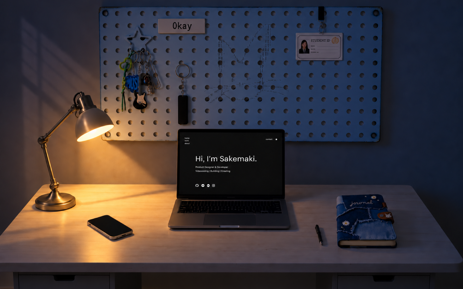 夜晚的桌面场景